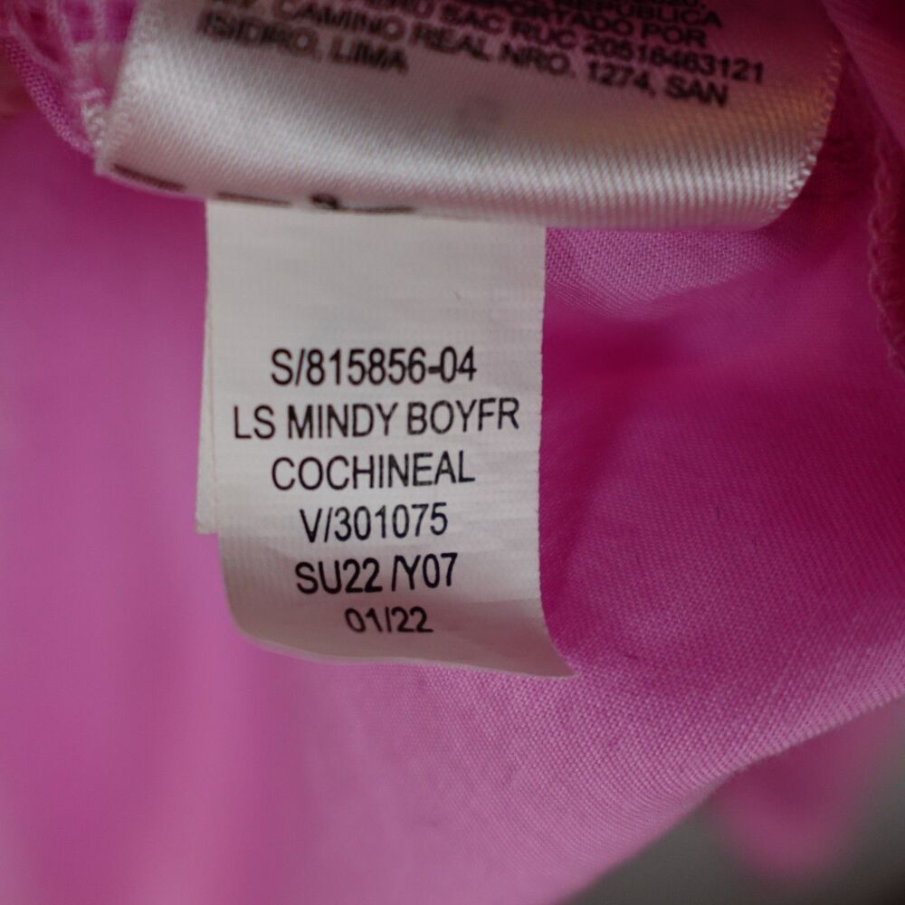 Old Navy The Boyfriend Shirt Women's Large Pink Long Sleeve Button Up Preppy - Picture 11 of 13